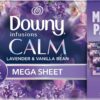 Downy CALM Mega Dryer Sheets - Lavender & Vanilla Bean Fabric Softener, 180 Count