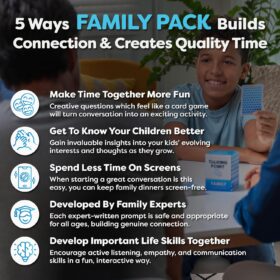 Family Conversation Cards – 200 Questions to Reconnect & Build Confidence – Fun Table Talk Game for Kids, Teens & Adults