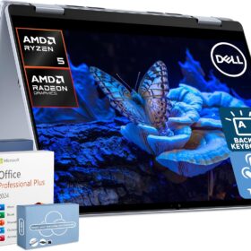 Dell Inspiron 14 2-in-1 Touchscreen Laptop (2026 Model), AMD Ryzen 5 8640HS, 16GB DDR5 RAM, 1TB Storage, FHD+ Display, Backlit Keyboard, Windows 11 Pro & Lifetime Office 2024