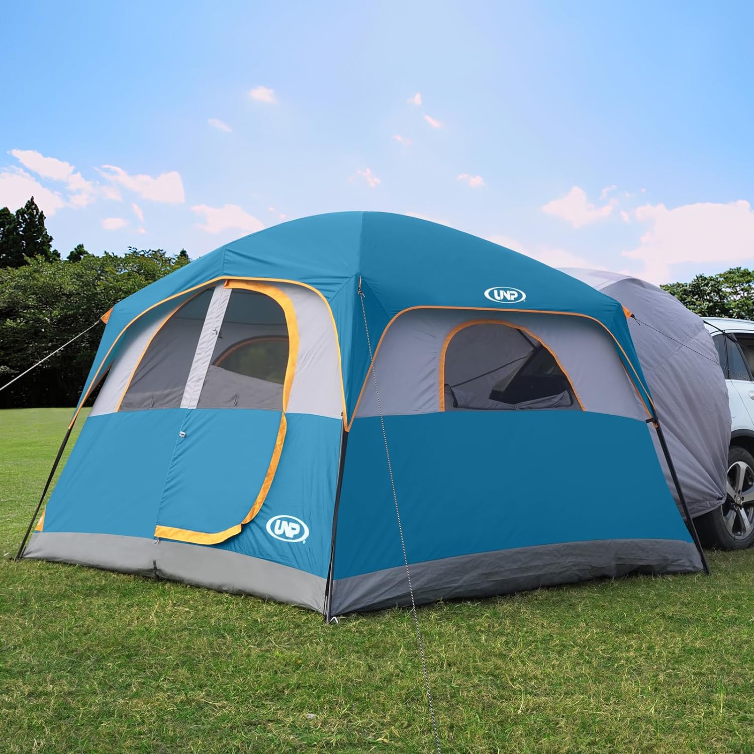 UNP 6-Person SUV Tent – 10' x 9' Waterproof Camping Shelter with Rainfly, Easy Setup Vehicle Sleeve & Breathable Mesh Design