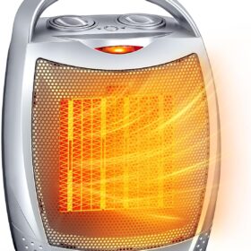 GiveBest Personal Ceramic Space Heater, Portable Quiet Office Heater with Thermostat & 2 Heat Settings (1500W/750W), Tip-Over & Overheat Protection for Desk Indoor Use