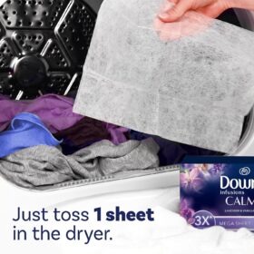 Downy CALM Mega Dryer Sheets - Lavender & Vanilla Bean Fabric Softener, 180 Count