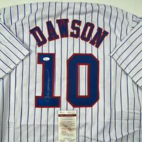 Andre Dawson Signed Montreal Baseball Jersey - Custom XL Pinstripe Collectible with JSA COA