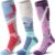 Merino Wool Thermal Ski Socks - 3 Pair Pack for Men & Women - Warm, Cushioned Knee High Snowboarding & Winter Sports Socks