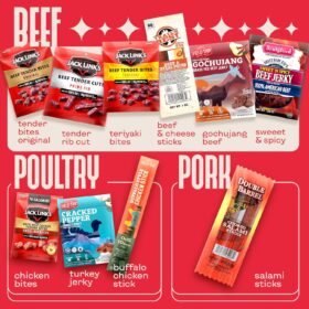 CraveKraft Gourmet Beef Jerky Variety Pack – The Ultimate Meat Snack Gift Box for Men, Dad, & Husband (10-Piece Snack Assortment)