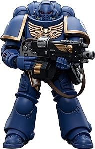 JOYTOY Warhammer 40K Ultramarines Intercessor 1/18 Scale Action Figure - 4-Inch Collectible Model with Accessories
