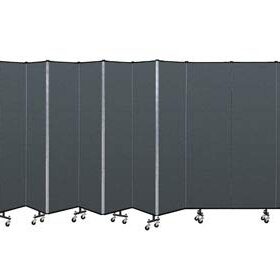 Screenflex Standard 11-Panel Room Divider – 6'8” H x 20'5” W Freestanding Acoustic Partition with Portable Metal Frame – Mallard