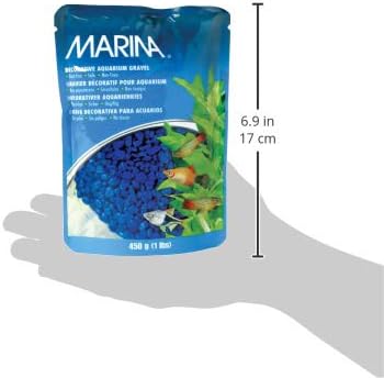 Marina Blue Aquarium Gravel – 1 lb. Epoxy-Coated Decorative Substrate for Fish Tanks