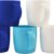 fulong Stackable Plastic Coffee Mugs with Handles - BPA Free, Unbreakable 13oz Cups - Microwave & Dishwasher Safe - 5 Piece Reversible Drinkware Set for Kids, RV, and Camping (Blue & White)