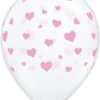 10-Pack 11" Pink Hearts & White Love Latex Balloons with Matching Ribbons - Perfect for Valentine's Day & Weddings
