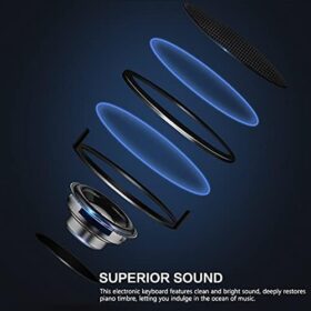 JIKADA 61-Key Electronic Keyboard Piano Set with LCD Screen, Stand, Stool, Headphones & Microphone - Complete Portable Music Kit