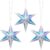3-Pack 16 inch Iridescent Star Hanging Decorations - Rainbow Foil Starburst Ornaments for Wedding, Birthday, Bridal Shower & Frozen Unicorn Party Supplies