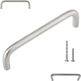 Handsley 4-Inch Wire Cabinet Handles – 50 Pack Satin Nickel Commercial Drawer Pulls & Matte Chrome Hardware