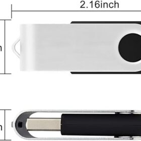 10 Pack 32GB Swivel USB Flash Drives - Bulk USB 2.0 Memory Thumb Drives for Data Storage, School, and Work (Black)