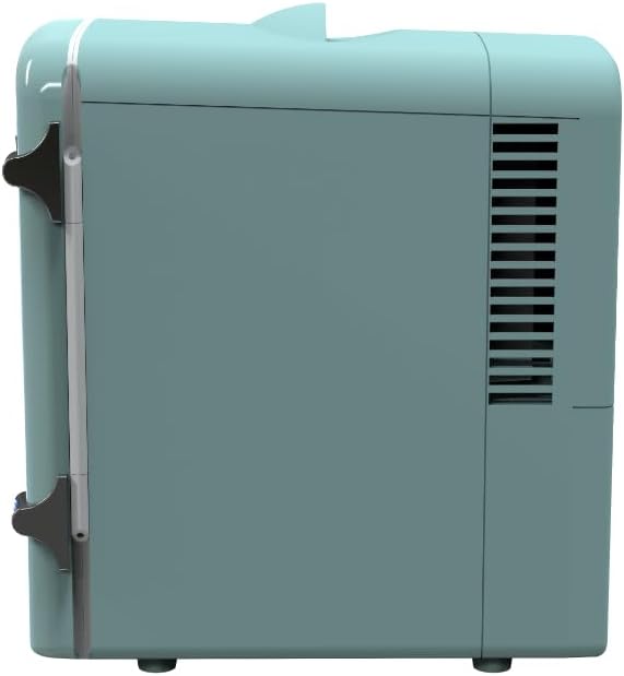 ARCTIC CHEF Compact Mini Refrigerator - 4 Liter Portable Desktop Cooler & Heater for Beverages, Skincare, and Lunch - 110V AC/12V DC - Includes Cords - Blue