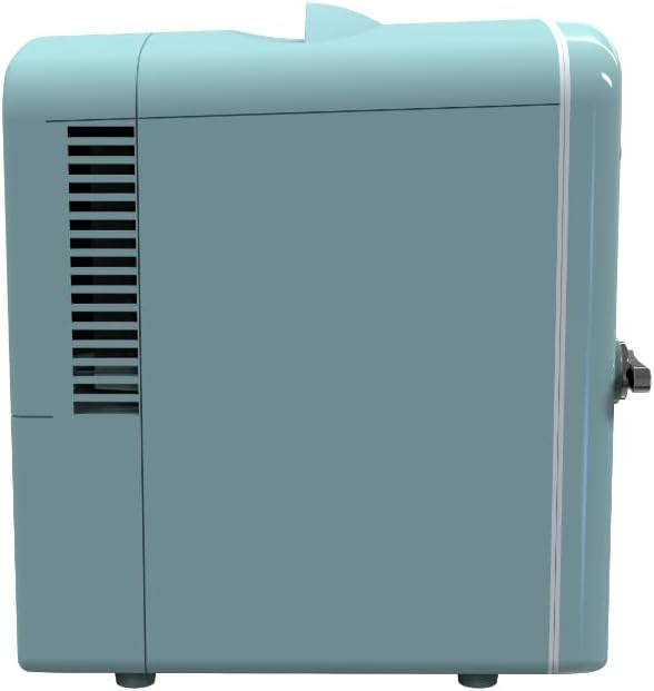 ARCTIC CHEF Compact Mini Refrigerator - 4 Liter Portable Desktop Cooler & Heater for Beverages, Skincare, and Lunch - 110V AC/12V DC - Includes Cords - Blue