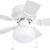 Prominence Home Hero 28-Inch LED Ceiling Fan with Light - White Finish with Dual-Color Blades, Reversible Motor for Summer/Winter, Traditional Flush Mount Design for Living Rooms or Bedrooms