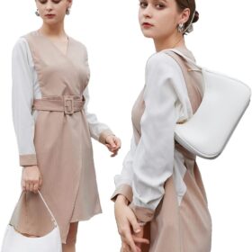 Women's Cute Hobo Shoulder Bag - Mini Clutch Purse with Zipper Closure