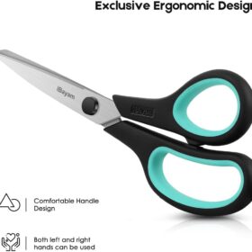 iBayam 8-Inch Heavy Duty Scissors – Ultra Sharp 3-Pack Multiplicity Set for Office, Home, Sewing & Crafts