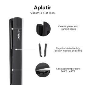 L'ANGE HAIR Aplatir 1 Inch Professional Flat Iron with Adjustable Heat & Dual Voltage - Tourmaline Ceramic Hair Straightener for Smooth, Frizz-Free Styling