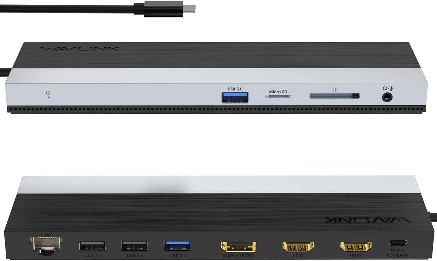 WAVLINK 12-in-1 USB C Docking Station: Triple Monitor 4K@60Hz Hub with 85W Power Delivery, DisplayPort, HDMI, Gigabit Ethernet, and SD/TF Card Reader for Windows and Mac