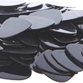 100-Pack Premium Black Celluloid Guitar Picks - Medium Gauge (.71mm) Plectrums for Acoustic, Electric & Bass Guitars