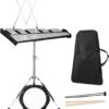 Giantex 30-Note Percussion Glockenspiel Bell Kit with Adjustable Stand, 8" Practice Pad, Mallets, Drumsticks, Music Stand & Portable Bag – Complete Band Beginner Set