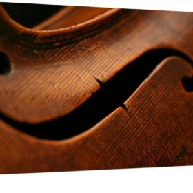 20"x40" Viola Close-Up Wall Art - Antique Instrument Canvas Print for Home & Office Decor