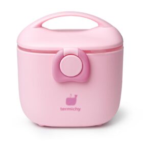 Termichy Baby Formula Dispenser – Portable 8.8oz Milk Powder Container with Handle, Airtight Seal & Scoop Compartment – Travel-Ready Food Storage for Infants (Light Pink)