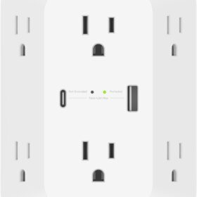 Belkin 6-Outlet Surge Protector with USB-C & USB-A Ports | 1,680 Joules, Wall-Mountable, ETL Listed
