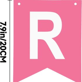 Pink Happy Birthday Banner - Pre-Strung Party Decoration with Adjustable Stringing - Durable Cardstock Bunting for Women, Girls, Boys & Kids Party Supplies