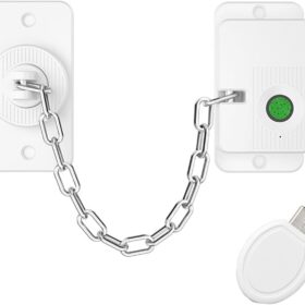 CMNGJ Adjustable Fingerprint Cabinet Lock - Biometric Smart Safety Lock with 10-Month Battery Life, One-Touch Unlock for Drawers, Cupboards, and Baby Proofing (White)