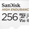 SanDisk 256GB High Endurance Video microSDXC Card with Adapter - Engineered for Dash Cams, Home Security & CCTV Monitoring (Class 10, U3, V30, 4K UHD)
