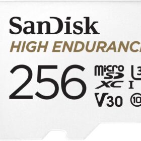SanDisk 256GB High Endurance Video microSDXC Card with Adapter - Engineered for Dash Cams, Home Security & CCTV Monitoring (Class 10, U3, V30, 4K UHD)