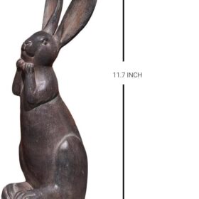 Cheeky Bunny Garden Statue - DiliComing Wood Look Resin Rabbit Sculpture for Indoor & Outdoor Patio, Lawn & Yard Decor