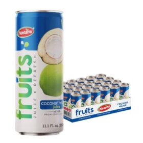NASAMI 100% Natural Coconut Water, Original Flavor - 11.1 FL OZ Cans (Pack of 24) – Pure Hydration, Potassium Rich, Non-GMO & Vegan