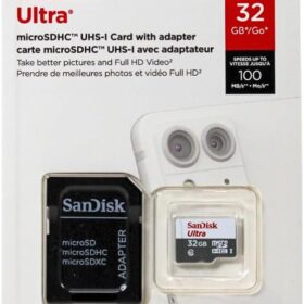SanDisk Ultra 32GB Micro SDHC Memory Card - UHS-I Class 10 with Adapter, Up to 100MB/s