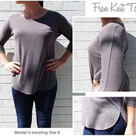 Style Arc Women's Fran Knit Top Sewing Pattern (Sizes 18-30) - Modern Dolman Sleeve T-Shirt Design