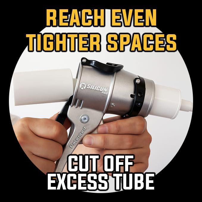 SILIGUN™ PRO Compact 24:1 Caulking Gun - Professional No-Drip Aluminum Sealant Dispenser for 10 oz Cartridges