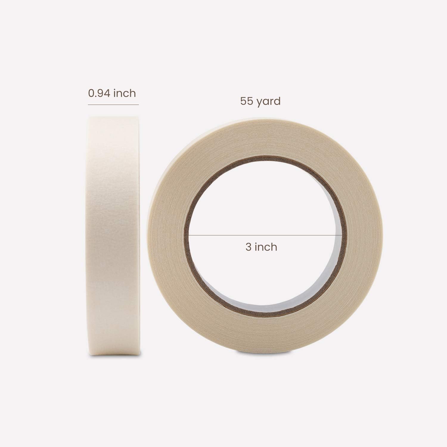 Lichamp General Purpose Masking Tape - 1 Inch x 55 Yards (2 Rolls) - Premium Beige Crepe Paper Painting & Crafts Tape - Easy Tear, Residue Free