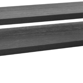 Ikee Design 2-Piece Black Wooden Display Riser Set - Farmhouse Cupcake Stands, Countertop Serving Trays, and Monitor Riser for Home & Office