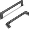 Lardmon 10-Pack 5 Inch Matte Dark Gunmetal Gray Cabinet Pulls, Solid Zinc Alloy Kitchen Drawer Handles, 128mm Center to Center Modern Hardware for Cupboard, Vanity, and Dresser