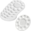 15-Pack Plastic Paint Tray Palettes – 10-Well Round White Artist Mixing Palettes for Kids, Students, & Classroom Art Supplies