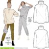 Style Arc Verity Knit Top Sewing Pattern - Women's Plus Sizes 18 to 30 - Funnel Neck & Long Sleeve Design