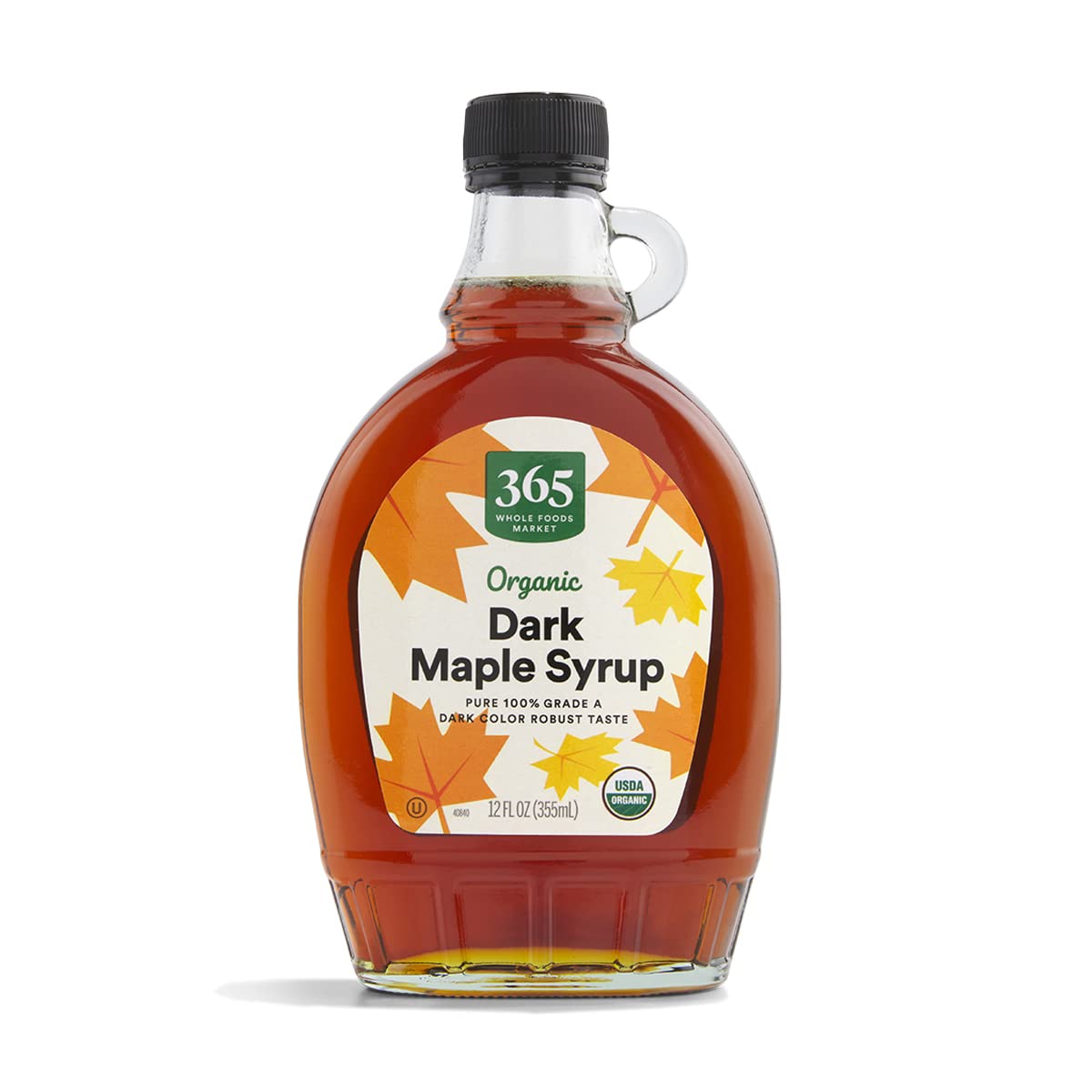 365 by Whole Foods Market, Organic Grade A Dark Color Maple Syrup, Rich & Robust Flavor, 12 Fl Oz