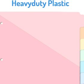 Forvencer 8-Tab Binder Dividers with Pockets - 16 Count Plastic 3 Ring Binder Organizer, Multicolor 2 Sets