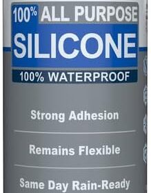 GE All Purpose Silicone Caulk - 100% Waterproof Sealant, 10 fl oz Clear Cartridge, Indoor/Outdoor Protection