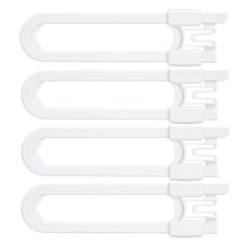 Vmaisi 4-Pack Adjustable Baby Safety Cabinet Locks – No-Drill U-Shaped Childproof Latches for Knobs & Handles