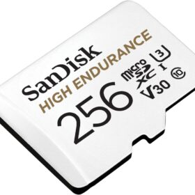 SanDisk 256GB High Endurance Video microSDXC Card with Adapter - Engineered for Dash Cams, Home Security & CCTV Monitoring (Class 10, U3, V30, 4K UHD)