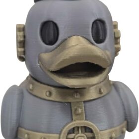 Steampunk Duck Figurine with Top Hat & Gears – Unique Industrial Gothic Desktop Sculpture, Geeky Victorian Decor & Collectible Gift for Fans – 3D Printed in Canada